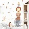 Kids' Toy Stickers Stacking Animal Wall Stickers for Kids Room Cartoon Wall Decals Baby Girls Boys Room Decor Sticker Murals Bedroom Wallpaper