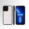 (200 Stück) TPU+ PC-Handyschutzhülle für iPhone 11 12 13 14 Pro Max PU-Leder in Rautenform