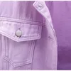 Vestes pour femmes Veste en jean pour femme Printemps Automne Manteau court Vintage Jean Vestes Casual Tops Violet Blanc Loose Tops Lady Chic Survêtement 230515