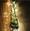 Strings 2m/3m/4m Planta artificial Ivy Led String Light Creeper mais Garland de videira verde da folha para luzes decorativas de férias de casamento de casamento