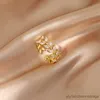 Anillos de banda Anillo de circón de oro de lujo Diseño simple de moda Anillo de dedo índice de sentido Joyería de tendencia Regalos de fiesta de boda