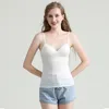 Débardeurs pour femmes 2023 Camisole femme modale sans anneau en acier coussin de poitrine chemise de fond bandoulière réglable solide débardeur mince sans fil