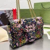 Borsa a tracolla firmata Borsa a tracolla da donna Borsa a fiori con patta Borsa a tracolla S Portafoglio a catena Borsa a tracolla classica moda Nuove borse sotto le ascelle