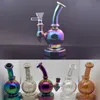 Nueva llegada Nano Plating Glass Oil Burner Bong Water Pipe Colorful Smoking Dab Rig Ash Catcher Hookah con 14 mm Male Glass Oil Burne Pipes Más barato