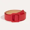 Belts 2023 Women's Square Buckle PU Glossy Simple Versatile Belt Ladies No-hole Wide Dress Summer Waistband 4cm