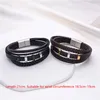 Bangle High Quality Stainless Steel Leather Bracelet Men Classic Fashion Magnet Buckle Rivet For Jewelry