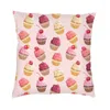 Kussen heerlijke roze retro cupcakes deksel 45x45 Home Decoratieve print Fairy Cake Throw voor woonkamer twee kant