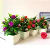 装飾的な花1PC人工菊底鉢植え植物の景観家の花の装飾明るい色の偽の植物