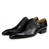 Zapatos formales de cuero genuino para hombre, Zapato de moda Social para hombre, zapatos mocasines para vestido de boda, zapatos Brogue diarios con cordones estampados