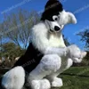 Performance Long Furry Husky Chien Costumes De Mascotte Carnaval Hallowen Cadeaux Unisexe Adultes Fantaisie Jeux De Fête Tenue De Vacances Publicité En Plein Air Tenue Costume