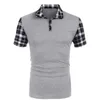 Herenpolo's Zomer Heren Casual Strikt Poloshirt met korte mouwen Zakelijke kleding Luxe T-shirt Herenmode Raster Rits Polo's Tops Heren 230515