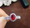 Pierścienie klastra Ruby Pierścień Pure 18K Złota Biżuteria Prawda naturalna 0,69 ct Red Diamonds Anniversary For For Women's Fine