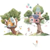 Kids' Toy Stickers Painted Cartoon Animals Children Trees House Wallpaper Living Room Bedroom Porch Home Decoration Wall Stickers Self-Adhesive