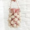Shoulder Bags Hollow Out Pearl Handbgs Women New Luxury Small Beaded Clutch Purses and Handbags Ladies Woven Bag Wedding Party 230426