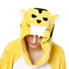 Damska odzież sutowa piżama dla kobiet jesień i zima zagęszczone żółte tygrysy z kreskówki jednoczęściowe pijamas urocze ubrania szlafropowe