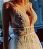 Summer Beach Boho Wedding Dress Lace Tulle V-Neck Backless A-Line Bridal Party Gown Sexy Vestidos De Novias Robe De Mariage 2023