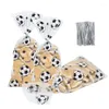 Opakowanie prezentów 6/10/20/25/50pcs Piłka nożna Favors Bag Football Temat Torby Candy Torby z Twist Ties Opakowanie Dzieci Dekor