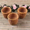 Decorative Figurines 1/12 Mini Cute Dollhouse Rattan Frame Hand-woven Vegetable Food Storage Basket Dolls Miniature Decoration