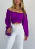 Women's Blouses Summer Fashion Shirt Women's Straight Collar Pullover Bubble Sleeve Top Blouse Women Tops