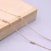 Kedjor AU750 Pure 18K Rose Gold Necklace 2.5mmw Faced Pärlor Box Chain Link 17.7 "L