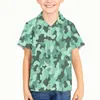 Men's Casual Shirts Camouflage Pattern Children Kid Boy 3d Vintage Fashion Hawaiian Shirt Short Sleeve Top Homme Harajuku Ropa Hombre