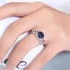 Bagues de mariage Mode Bijoux pour hommes et femmes Bague en saphir plaqué argent 18 carats