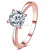 Band Rings White Gold For Women Round Cut Zirconia Diamond Solitaire Ring Engagement Bridal Drop Delivery Jewelry Dhkoy