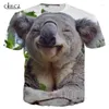 Męskie koszule śliczne zabawne koszulka koala dzikie zwierzę niedźwiedzia 3d nadruk letnia moda mężczyźni mężczyźni krótkie koszulka koszulka bluzy bluzy
