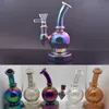 Pipe à eau en verre en gros Bongs Rainbow Nano Plating Glass Beaker Bong Hookah Water Pipes avec 14mm Tobacco Bowl et Male Glass Oil Burner Pipe Moins cher