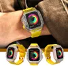 AP Mod Kit durchsichtiges Polycarbonat-Gehäuse für Apple Watch Serie 8, 7, 6, 5, 4 SE, weiches Silikonband, 40 mm, 41 mm, 44 mm, 45 mm