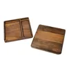 190 MM Vierkante Natuurlijke Houten Rolling Tray Huishoudelijke Rookaccessoires Met Groove Trays