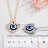 Colares pendentes Novos pingentes de comida de moda pingentes em forma de coração plaqueado azul colar de olho de olho para mulheres glamour jóias dhgarden dh7q4