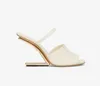 Tasarımcı Sandal Kadın Yüksek Topuklular İlk Metalik Heel Slide Sandalet Mavi Buzağı Deri Şerit Topuklu ve Kayış Açık Ayak Parçası Lady Düğün Gelin Ayakkabıları Kutu 35-43