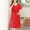 Casual Dresses Casual Print Dresses Summer Dresses For Women Vintage Dress Fashion Plus Size Sort Sleeve Women Clothing 230515