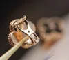 2023 Luxury kwaliteit V goud materiaal charme clip oorring met sprankelende diamant en grijze shell kralen kralen hebben doosstempel ps5101