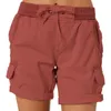 Damen-Shorts, Damen-Shorts, Cargo-Hosen, Shorts, elastische Taille, kurze Hosen, Baumwolle, Leinen, Tasche, Sommer, Strand, einfarbig, schlank, bequem, atmungsaktiv, 230515