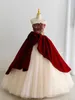 Party Dresses custom burgundy rose toast bride high sense wedding flower tube top dress 230515