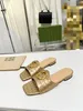 Slipper de verão feminino feminino lampes lisás de chinelos sandálias mulas flattie saltos planos de dedo de dedão de luxo de luxo de luxo de luxo de couro