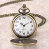 Карманные часы ретро бронзовый полый гравированный рисунок цветочный лист кварц