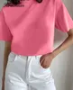 T-shirt feminina Hirsionsan Basic Cotton Tam camise