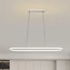 Lampes suspendues blanc LED lustre nordique moderne long plafond utilisé dans le restaurant bar café bureau lumière une ligne