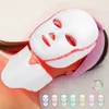 Ansiktsvårdsanordningar 7 Färg LED -mask W Neckbehandling Skönhet Anti Acne Korean Pon Therapy Whiten Skin Rejuvenation Machine 230512
