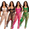 Pantalon deux pièces femme Sexy tricoté Crochet gland Baddie ensemble femmes été pansement haut court voir à travers les tenues de plage ensembles de couverture