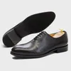 Scarpe in vera pelle di mucca Business Casual British Dress Mens Lace Up Derby Bright Formal Oxford Handmade Black Big Size 23