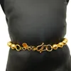 Link Bracelets Stenciled Ladies Long Tail Smooth Bead Bracelet Brass Gold Plated Fashion Solid Pulsera De Cuentas