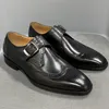 Schuhe aus echtem Rindsleder, Business-Casual, britisches Herren-Derby, helles formelles Oxford-Kleid, Schwarz, große Größe, Haspe, 2023 Frühling