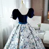 Elbiseler Kadife Quinceanera Elbiseler 2023 Sweetheart Üst Nakış Balo Koyuları Mavi Quinceanera Elbise 15 Yıllık Doğum Günü Partisi Gowns Vestido