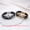 Bangle Fashion Black Multilayer Leather Bracelet Мужчины из нержавеющей стали якорь -магнитная застежка петля Braind Bangles Jewelry