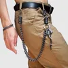 Portachiavi Wild Trouser Chain Belt Portachiavi Uomo Pantaloni Pantaloni a vita bassa Portachiavi Portachiavi Ciondolo teschio in corno Accessori di abbigliamento