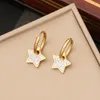 Plein diamant coeur étoile lune charme boucle d'oreille 18K plaqué or en acier inoxydable boucles d'oreilles bijoux pour femmes cadeau